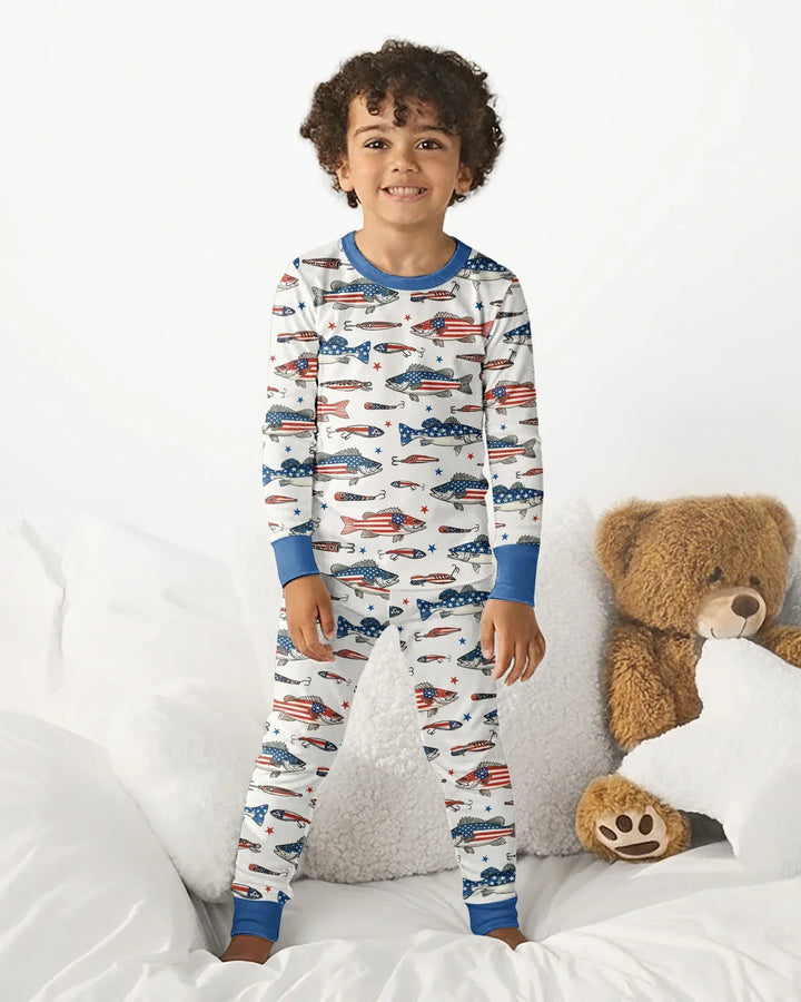 Conjunto de pijama de dos piezas de bambú de manga larga