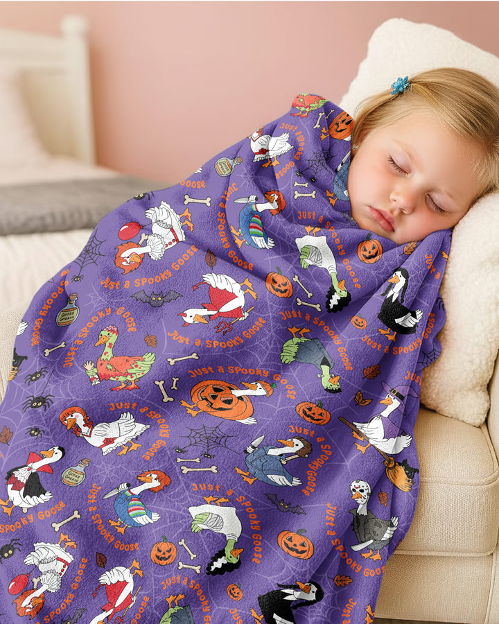 Just A Spooky Goose Family Matching Bamboo Blanket