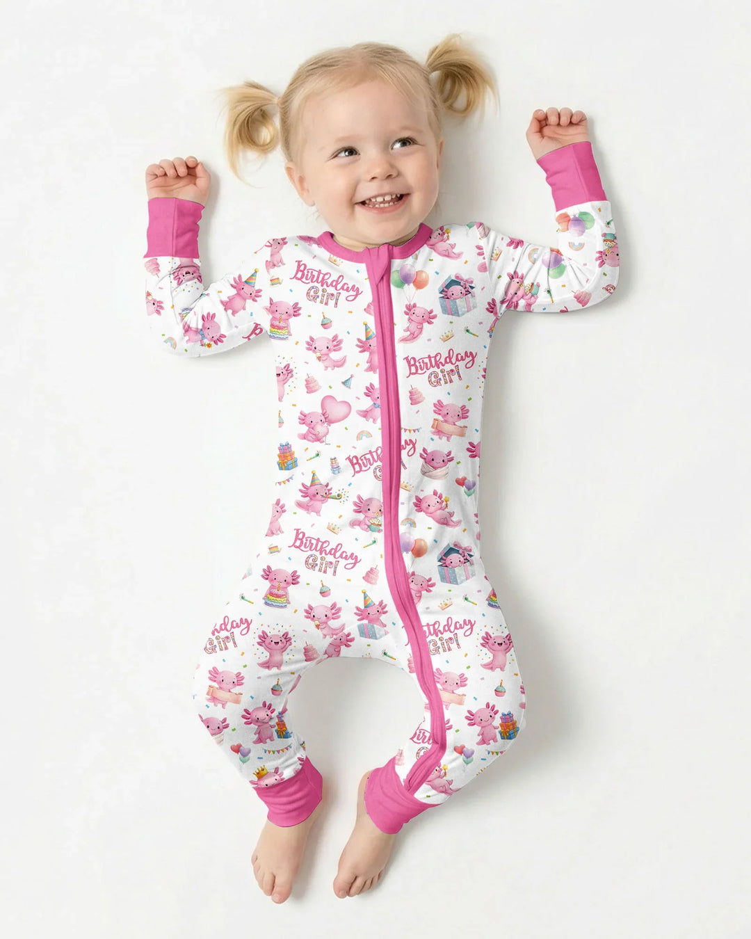 Cute Axolotl Birthday Girl Bamboo Convertible Zippy