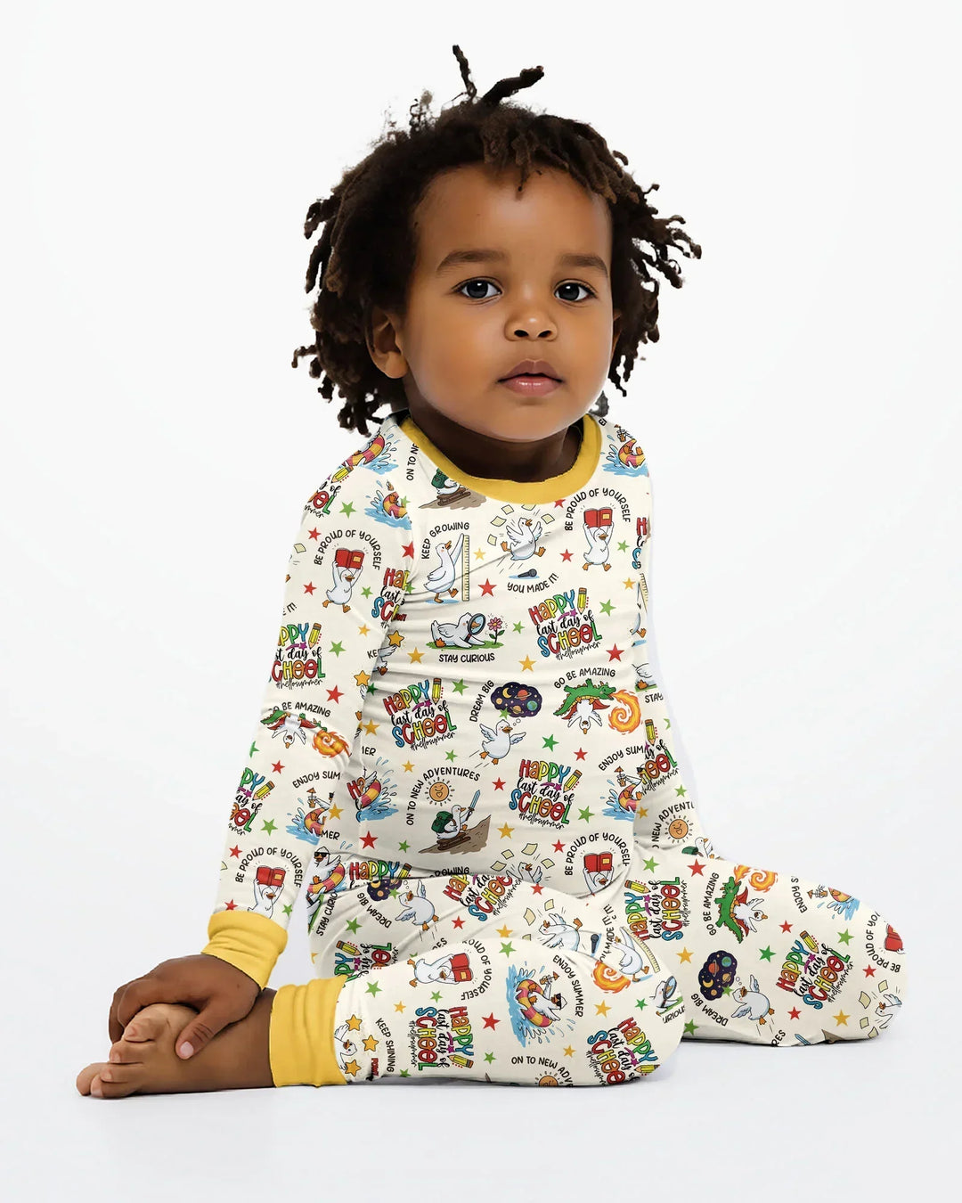Silly Goose Happy Last Day of School Bamboo Two Piece Long Sleeve Pajama Set