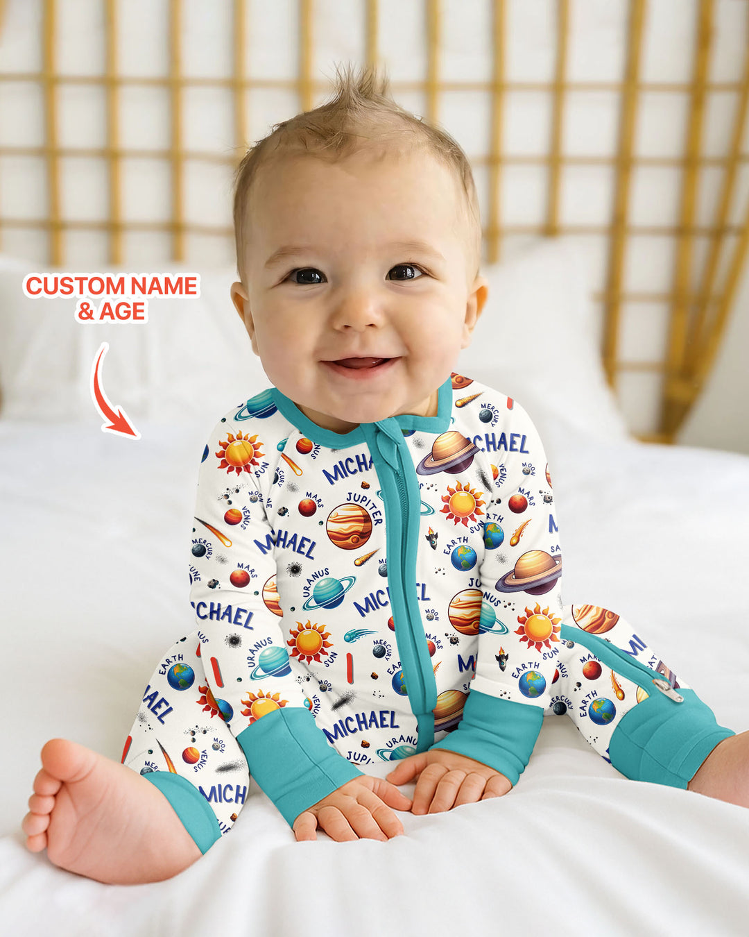 Personalized Birthday Solar System Bamboo Convertible Zippy