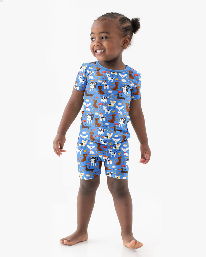 Dapper Dogs Bamboo Two Piece Short Sleeve Shorts Pajama Set