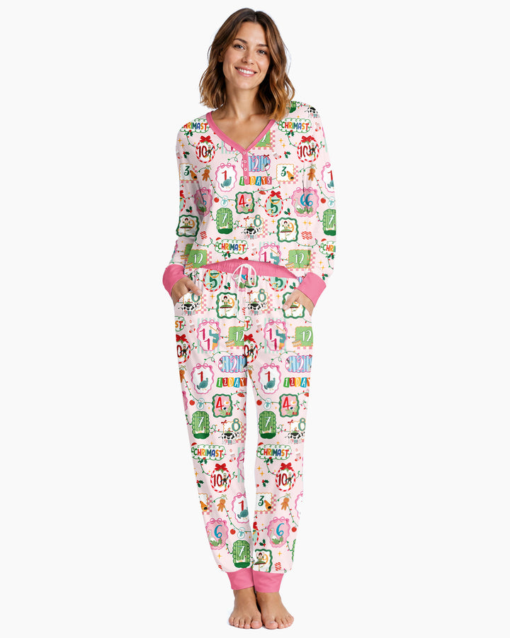 12 Christmas Prayers Bamboo Women Pajama Set
