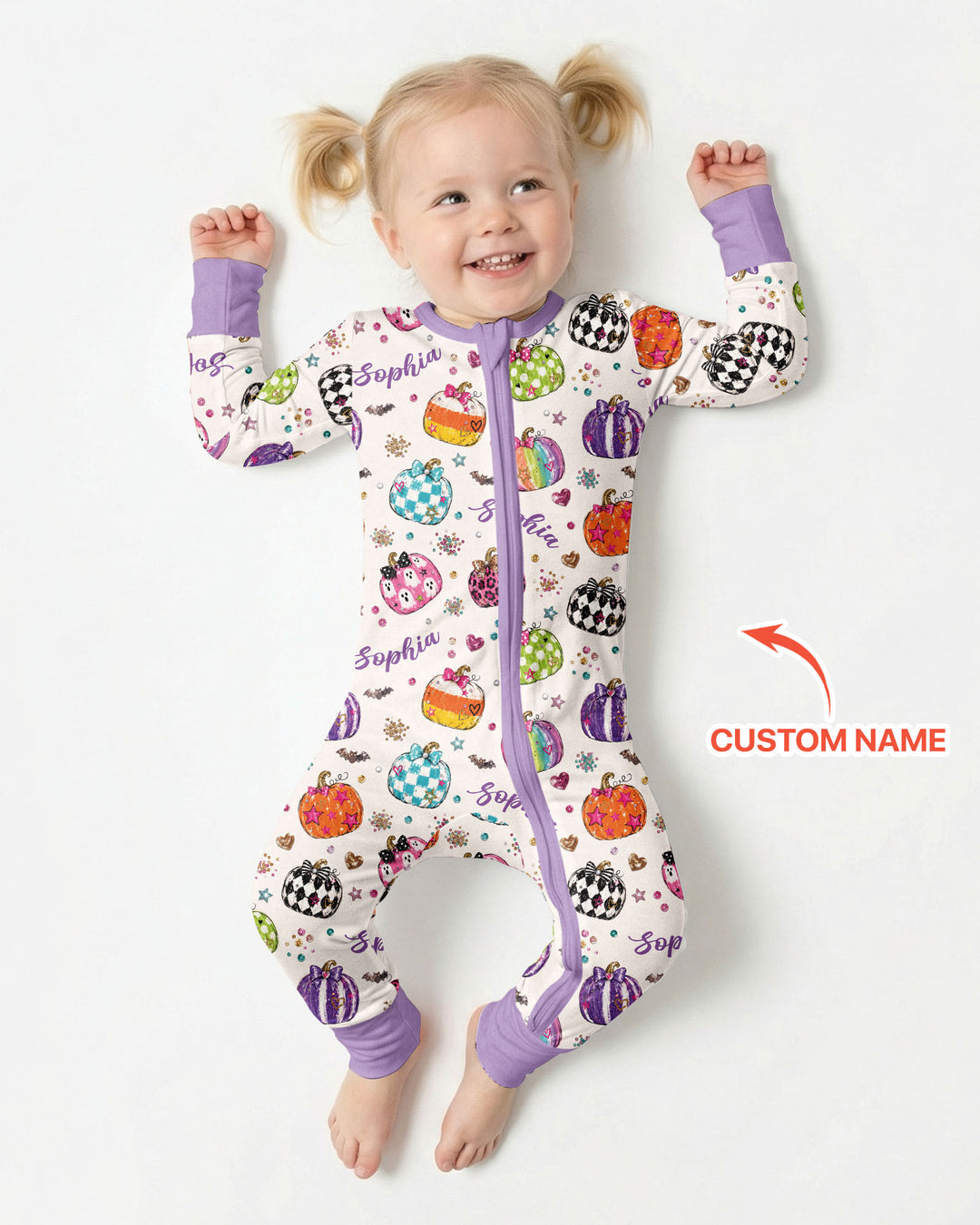 Custom Name Twinkle Pumpkin Bamboo Convertible Zippy