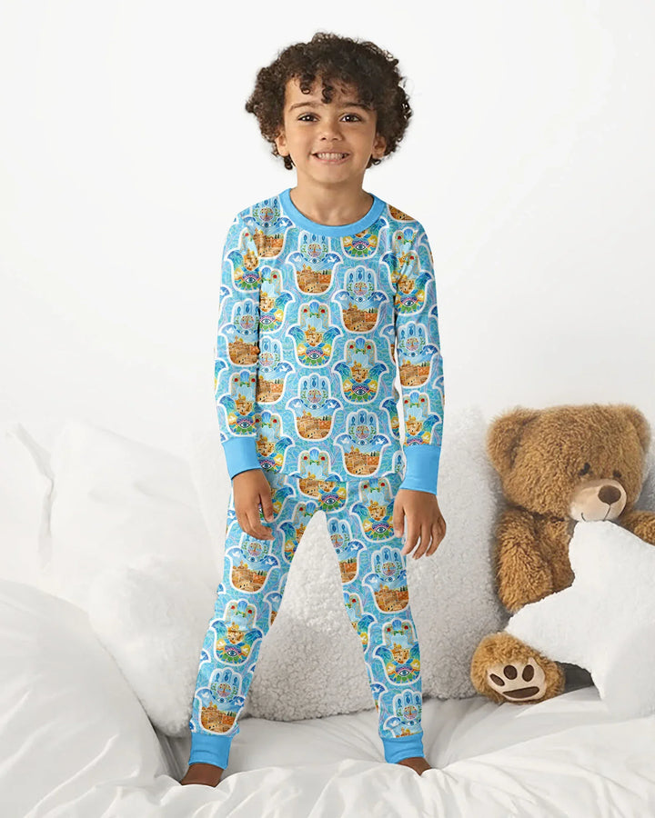 Conjunto de pijama de dos piezas de bambú con mangas largas, plantilla PERSONALIZADA