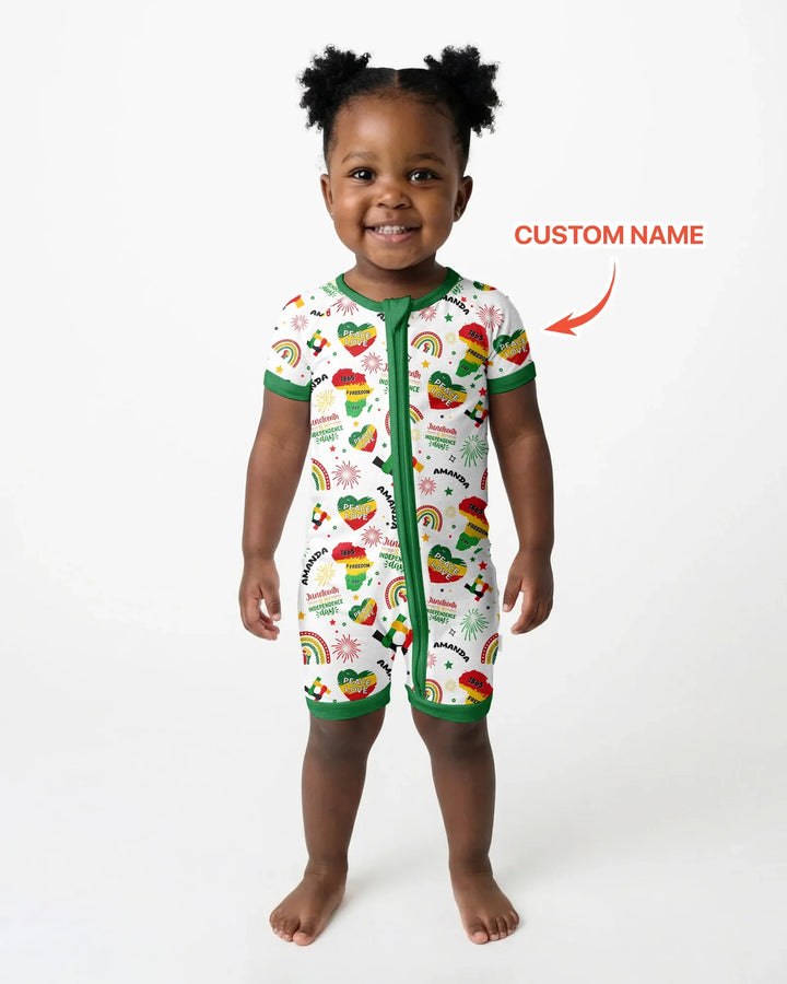 Custom Name Juneteenth Is My Independence Day Bamboo Shorty Zippy