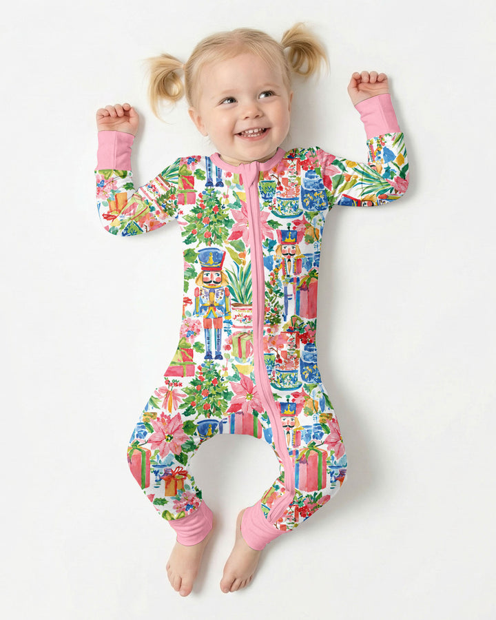 Watercolor Nutcracker Holiday Bamboo Convertible Zippy
