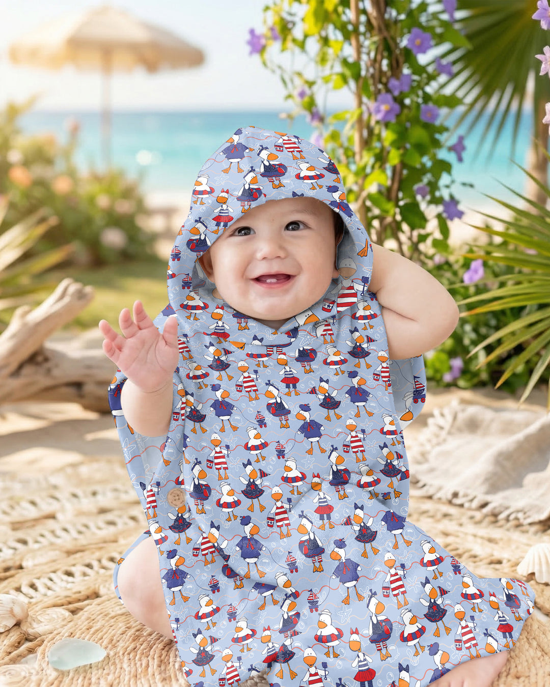 Freedom Floaties Family Matching Bamboo Swim Poncho