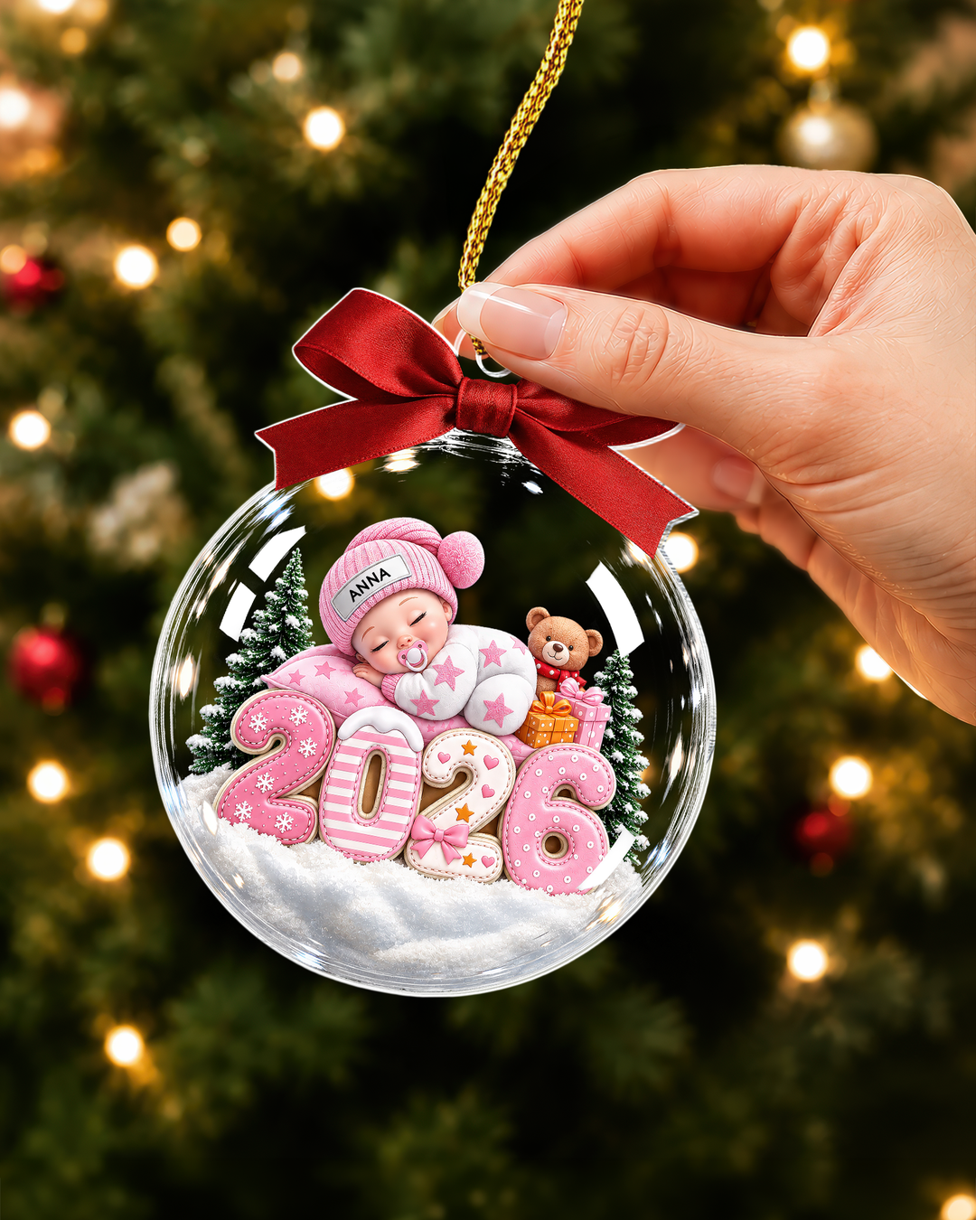 Sweet Dreams Baby Christmas Acrylic Ornament