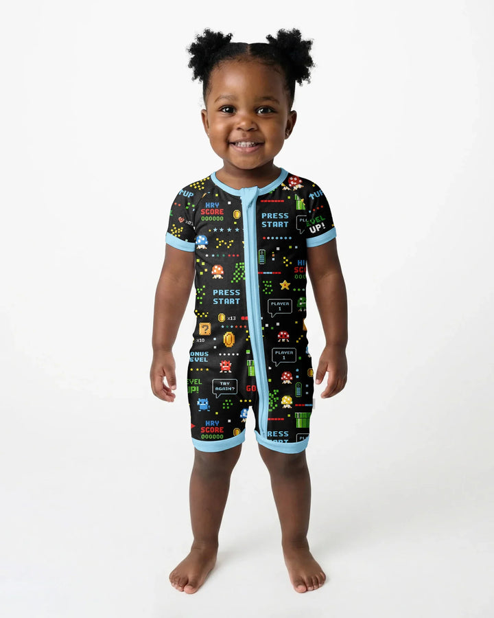 Pixel Game Lover Matching Bamboo Shorty Zippy