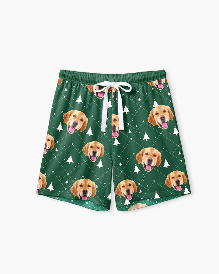 Custom Photo With Christmas Pattern Pajamas Bamboo Women Short Sleeve Short Pajama Set