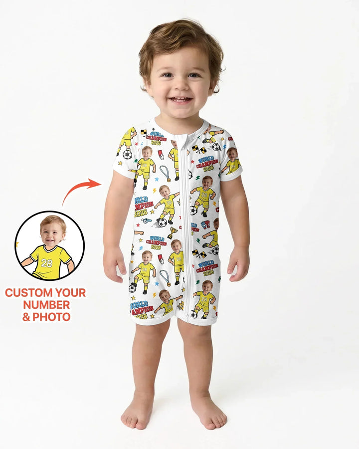 Plantilla PERSONALIZADA de Bambú Pijama Corto con Cremallera
