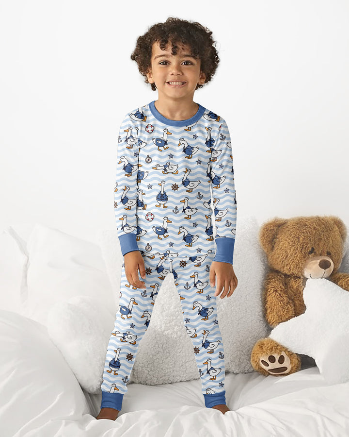 Silly Goose Sailor Bamboo Two Piece Long Sleeve Pajama Set