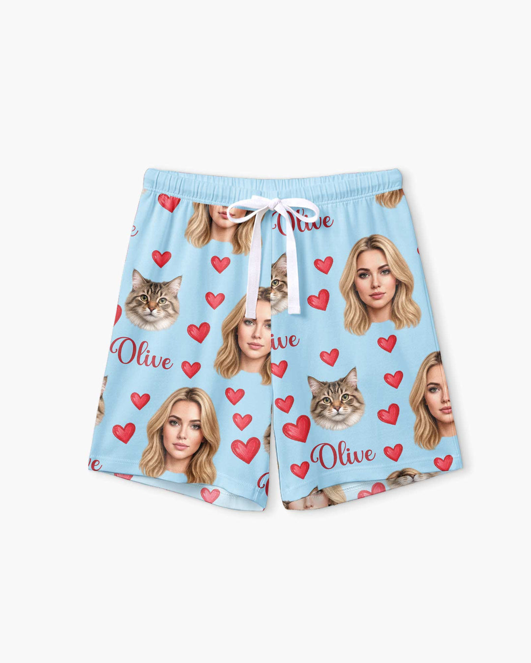Custom Face Family Matching Bamboo Women Short Sleeve Short Pajama Set