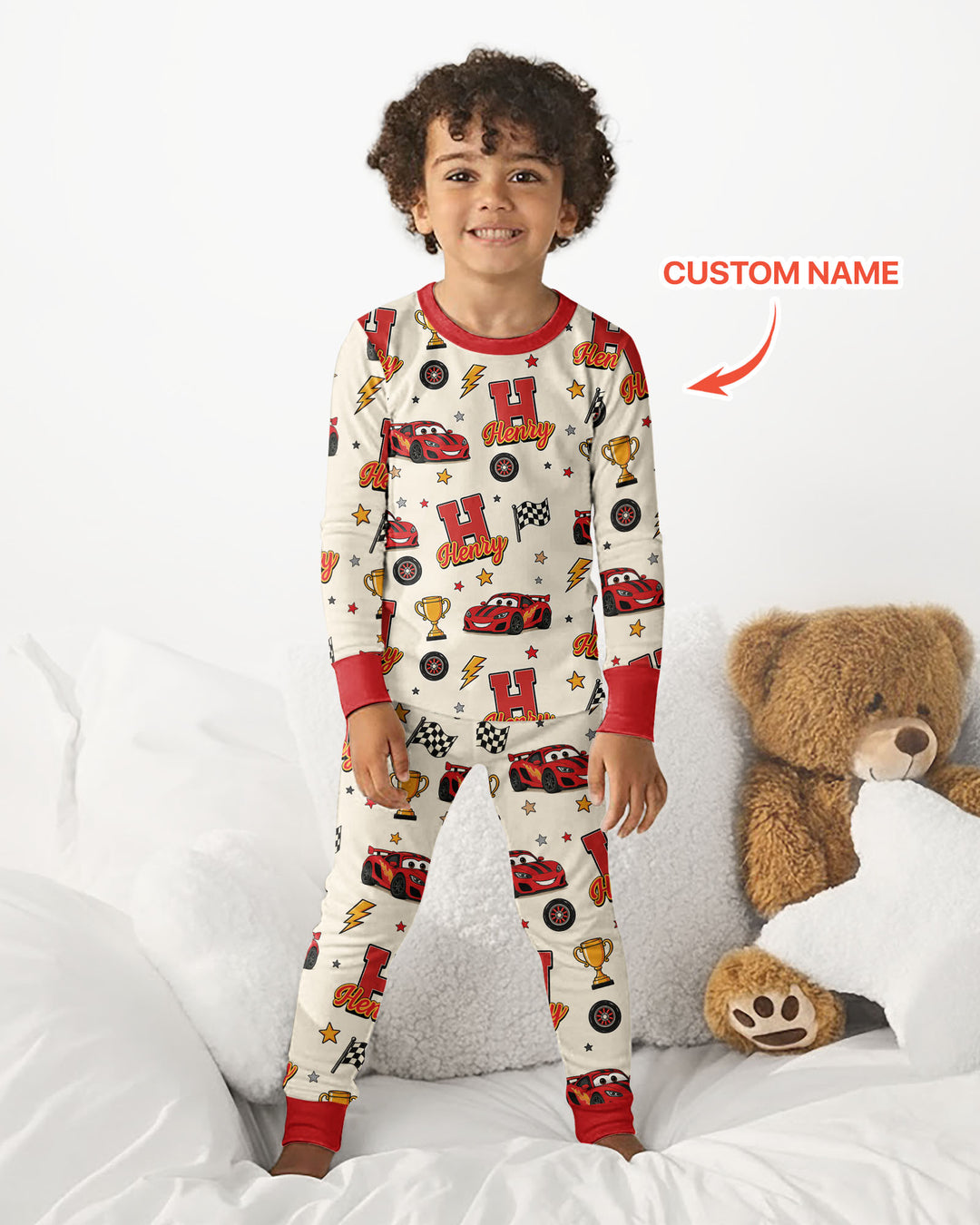 Funny Fast Car Bamboo Two Piece Long Sleeve Pajama Set