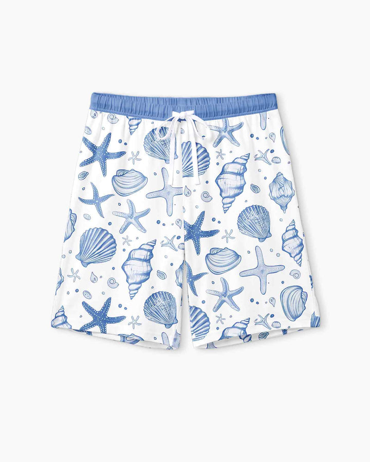 Coastal Charm Family Matching Bamboo Men Short Sleeve Short Pajama Set