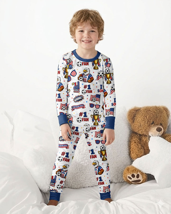Conjunto de pijama de dos piezas de bambú de manga larga