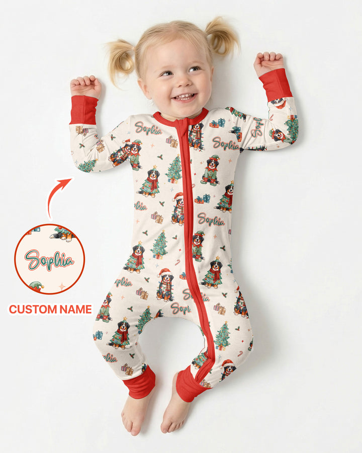 Christmas Bernese Mountain Dog Family Matching Bamboo Convertible Zippy