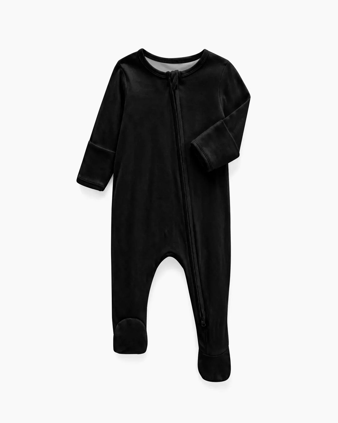 Solid Color Bamboo Zippered Footie Romper