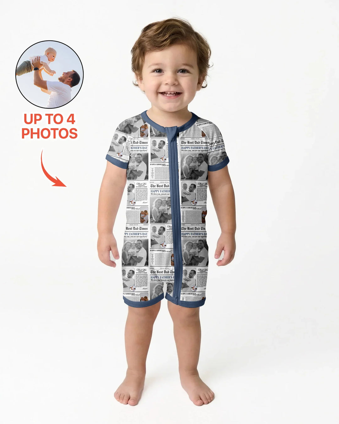 Custom Photo The Best Dad Times Bamboo Shorty Zippy