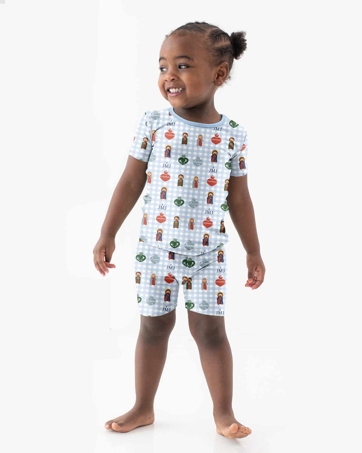 Conjunto de Pijama de Dos Piezas de Bambú con Mangas Cortas y Pantalones Cortos