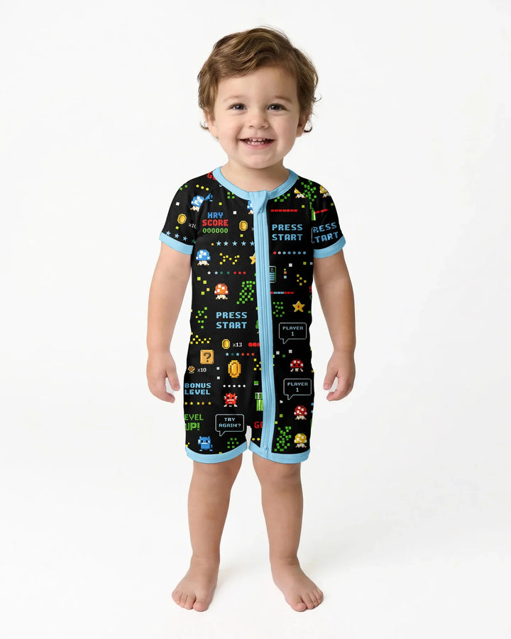 Pixel Game Lover Matching Bamboo Shorty Zippy