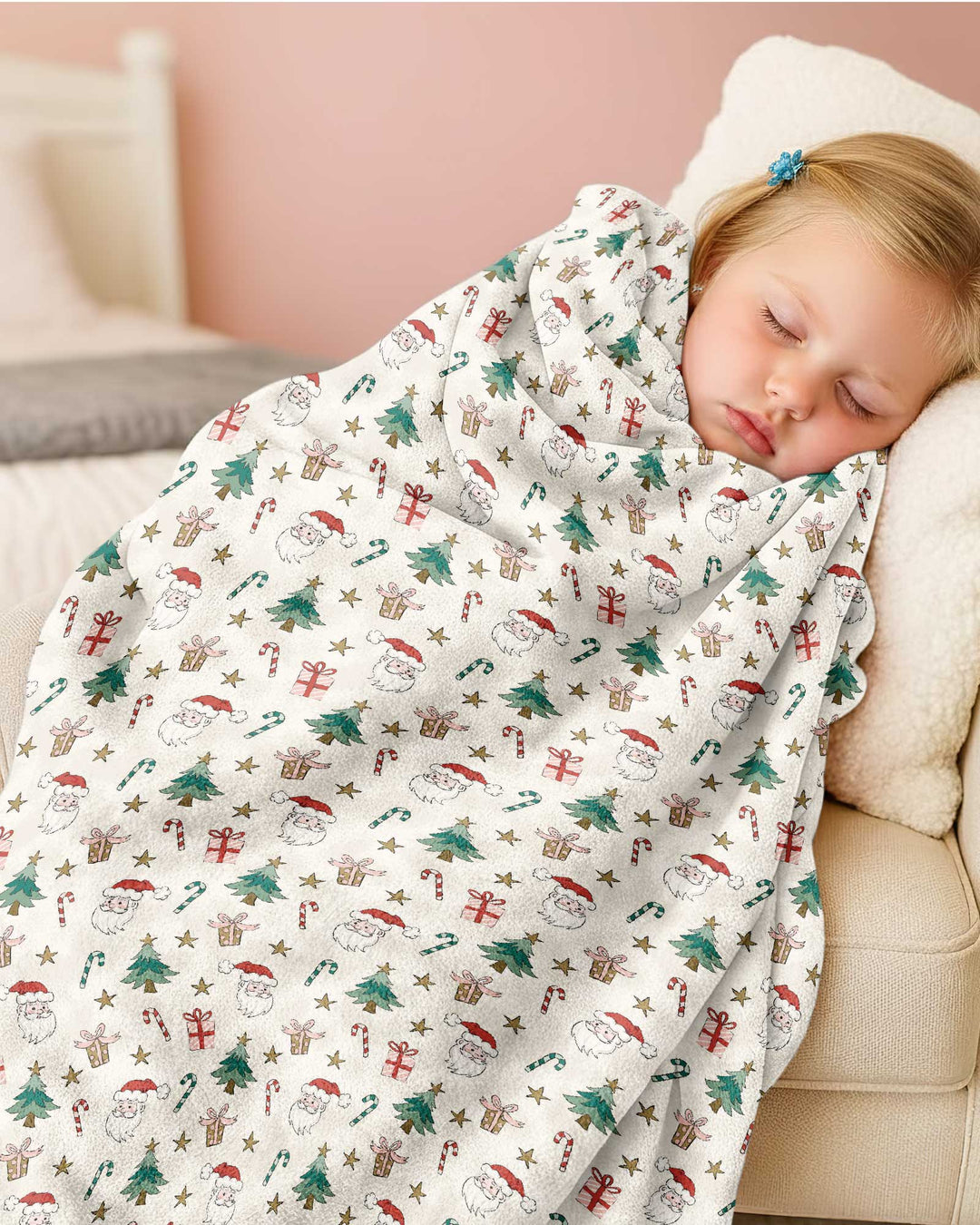 Snowy Santa Bamboo Blanket