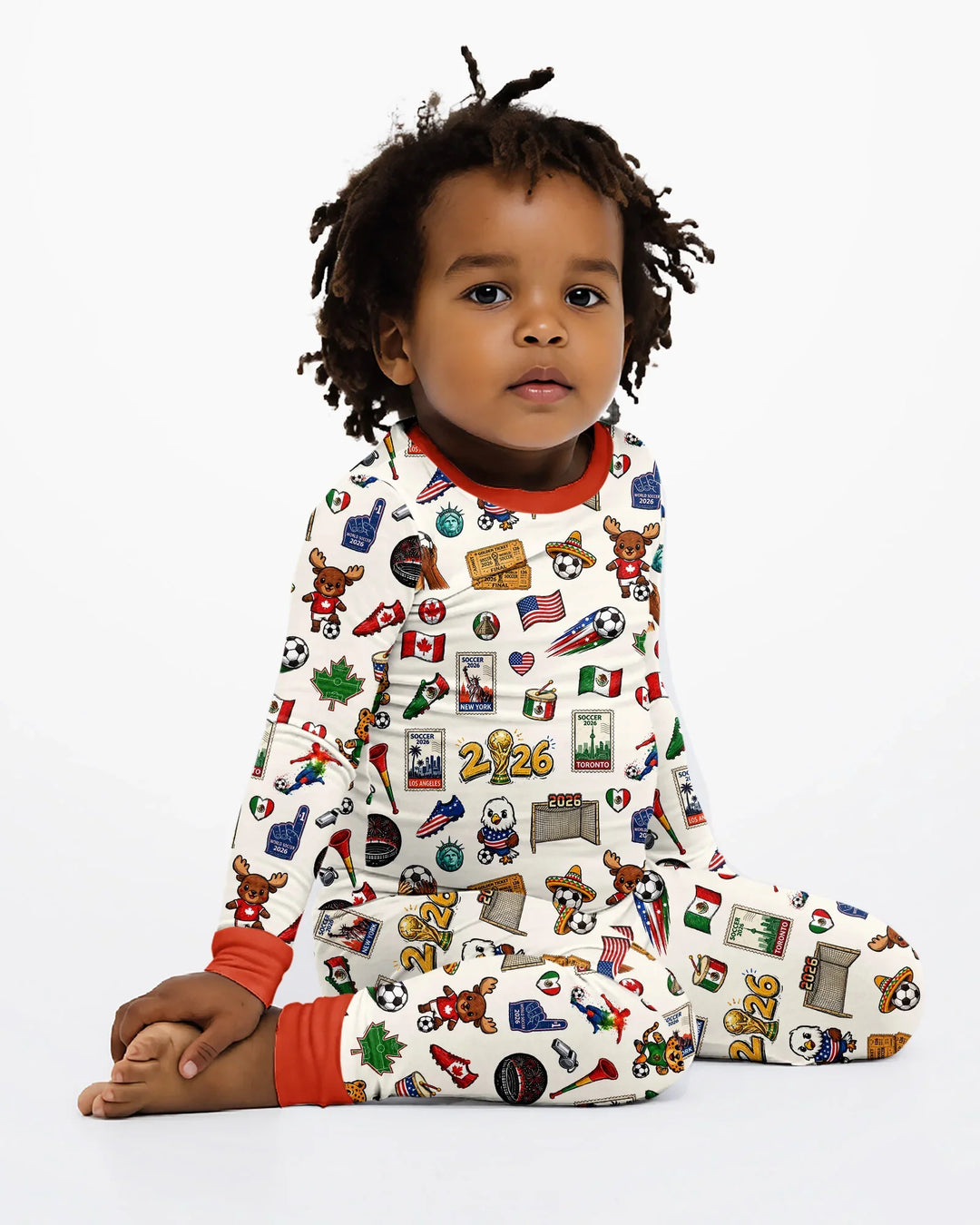 Zweiteiliges Langarm-Pyjama-Set mit Sommerfrüchten