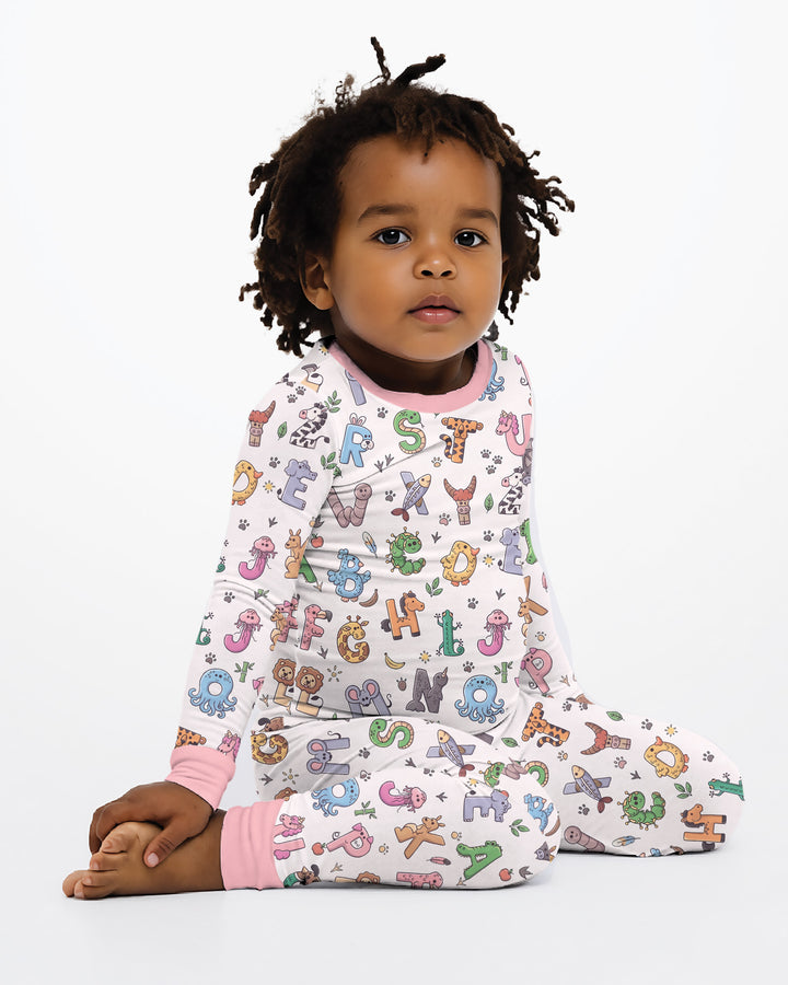 Zweiteiliges Langarm-Pyjama-Set mit Sommerfrüchten