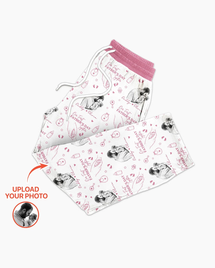 Custom Photo Our First Father's Day Together Bamboo Men's Pajama Set