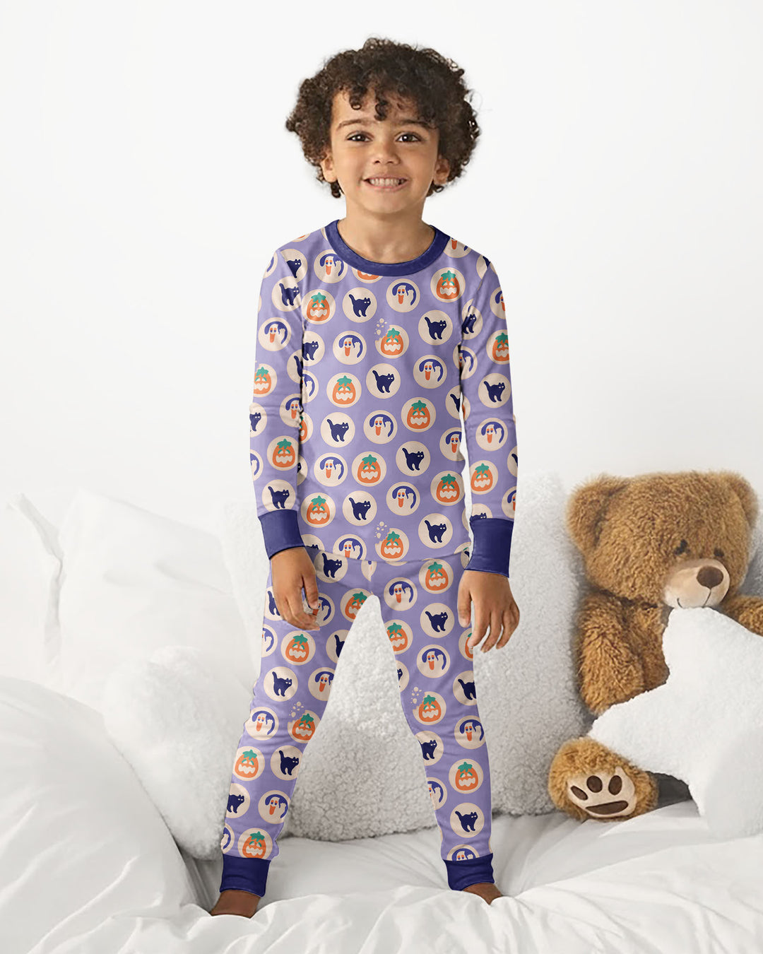 Zweiteiliges Langarm-Pyjama-Set mit Sommerfrüchten