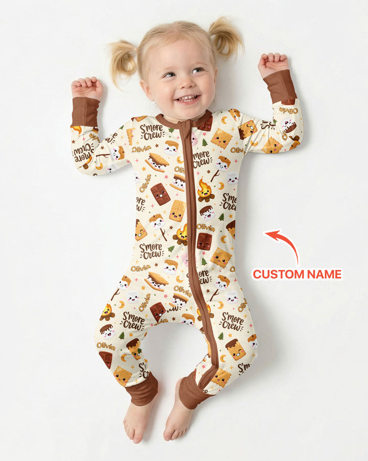 Custom Name Kawaii S'more Crew Family Matching Bamboo Convertible Zippy