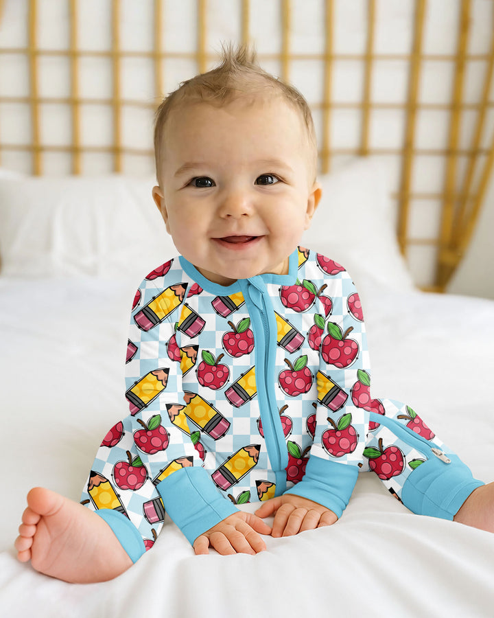 Checkered Apple Scribbles Bamboo Convertible Zippy