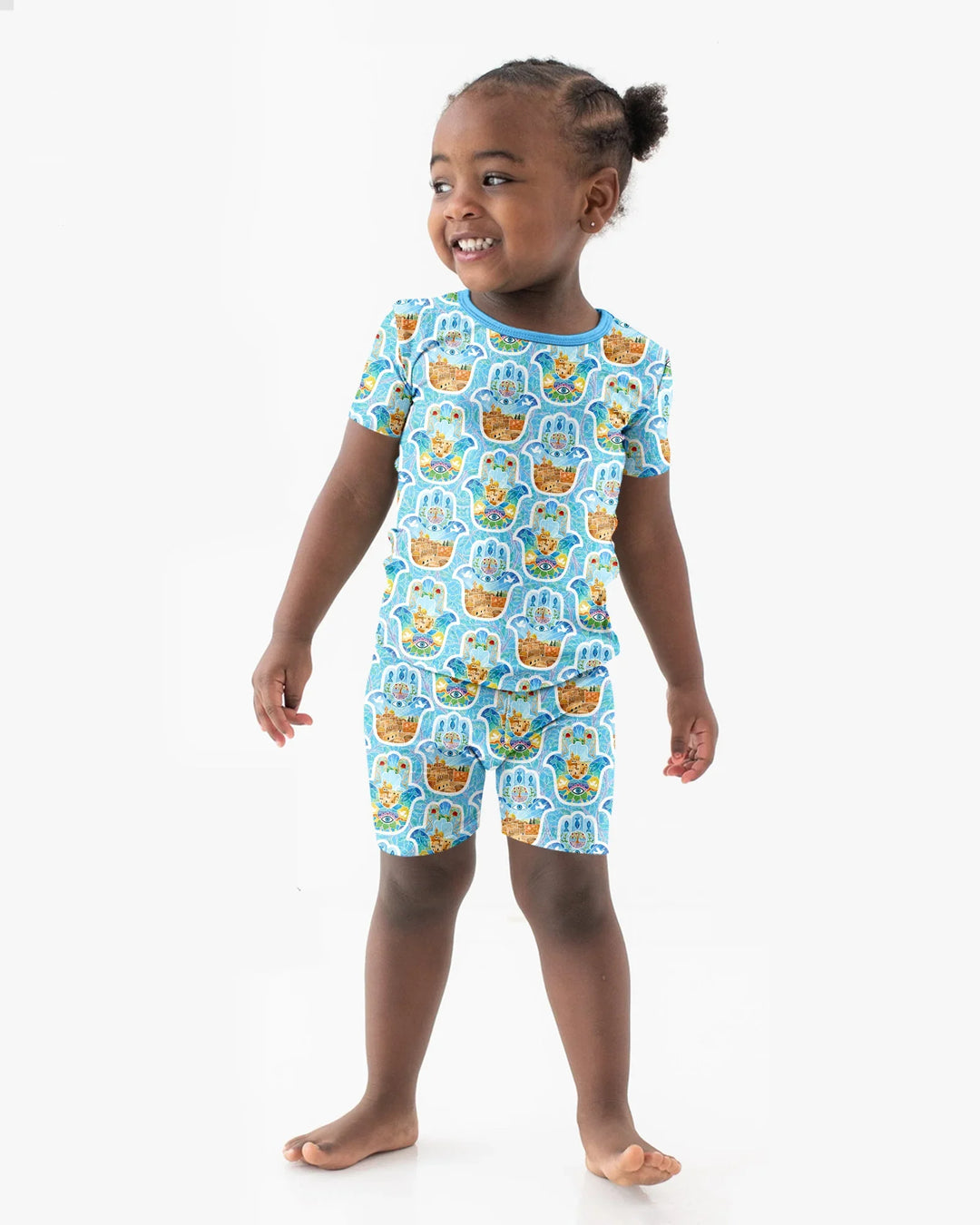 Conjunto de Pijama de Dos Piezas de Bambú con Mangas Cortas y Pantalones Cortos