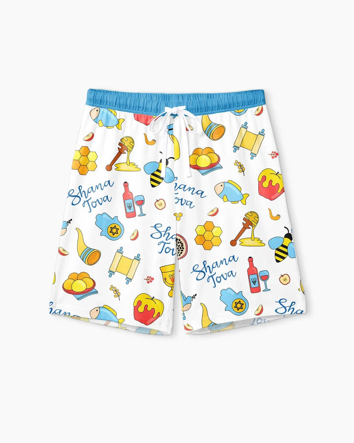 Shanah Tovah U'Metukah Bamboo Men Short Sleeve Short Pajama Set