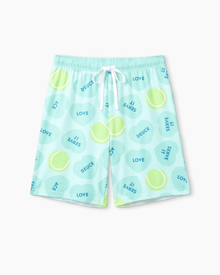Tennis with Love Bamboo Men Short Sleeve Short Pajama Set