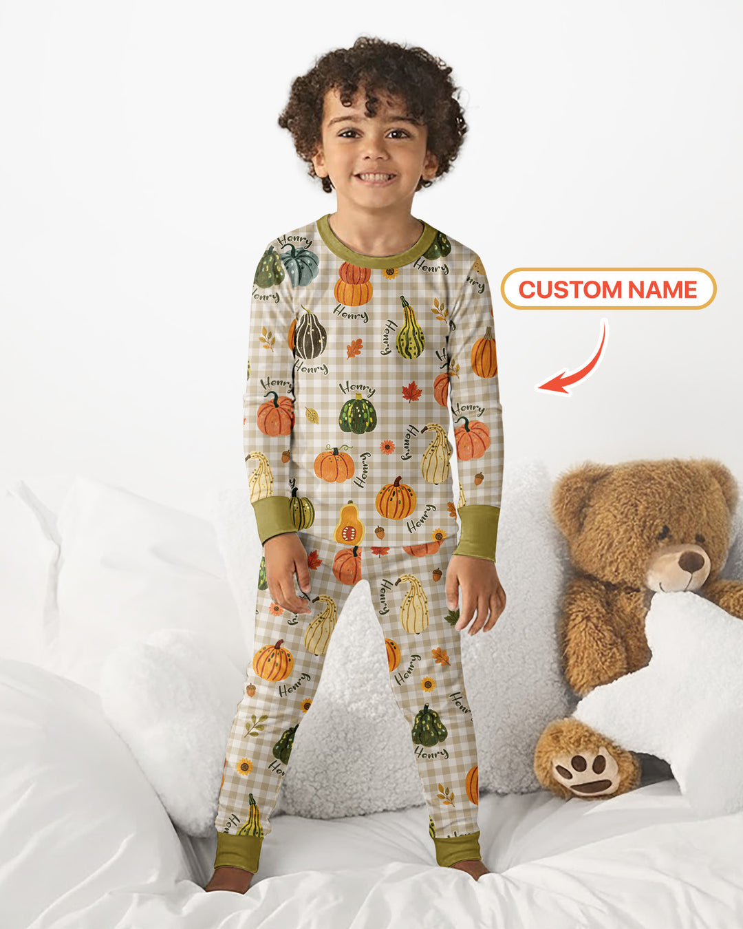 Zweiteiliges Langarm-Pyjama-Set mit Sommerfrüchten