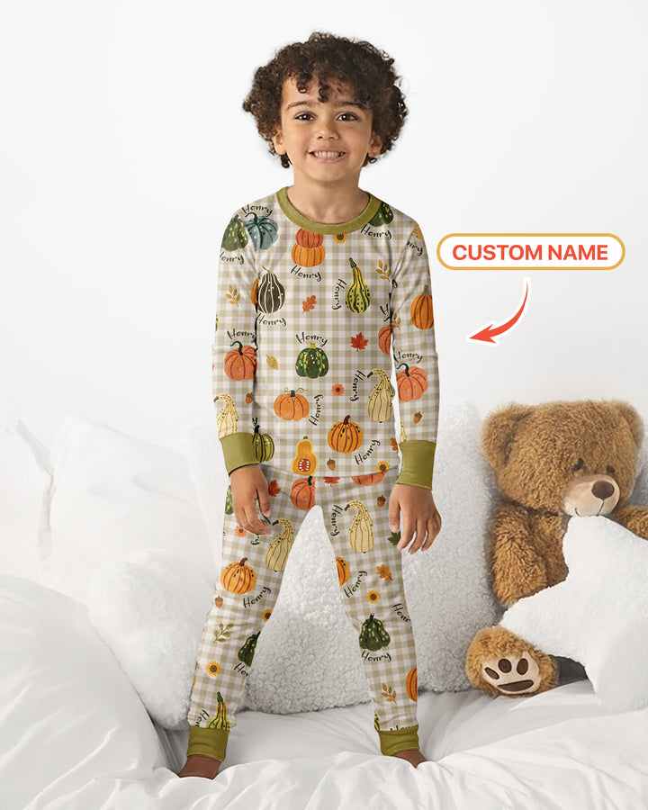 Zweiteiliges Langarm-Pyjama-Set mit Sommerfrüchten