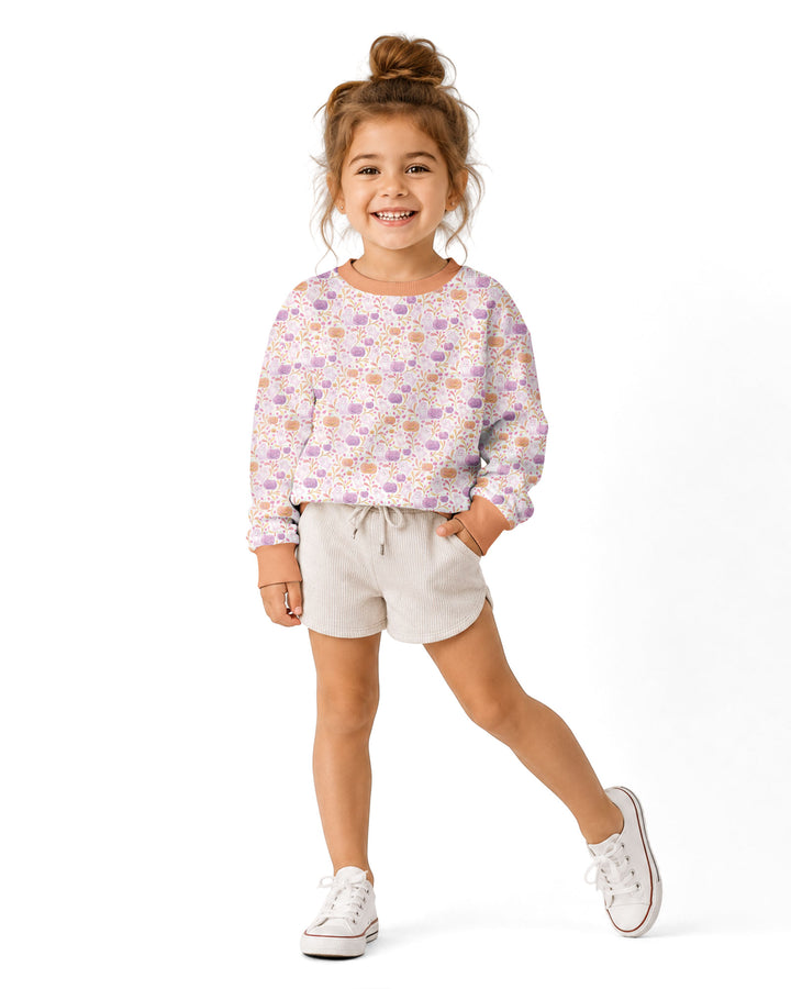 Pastel Pumpkins and Ghosts Bamboo Crewneck Sweatshirt