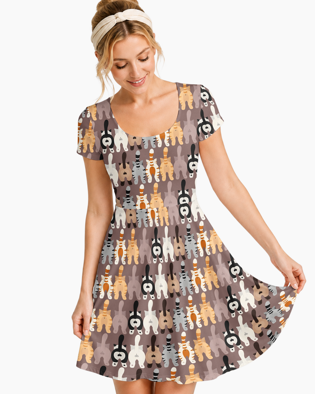 Cheeky Tails Bamboo Women’s Short Sleeve Twirl Dress