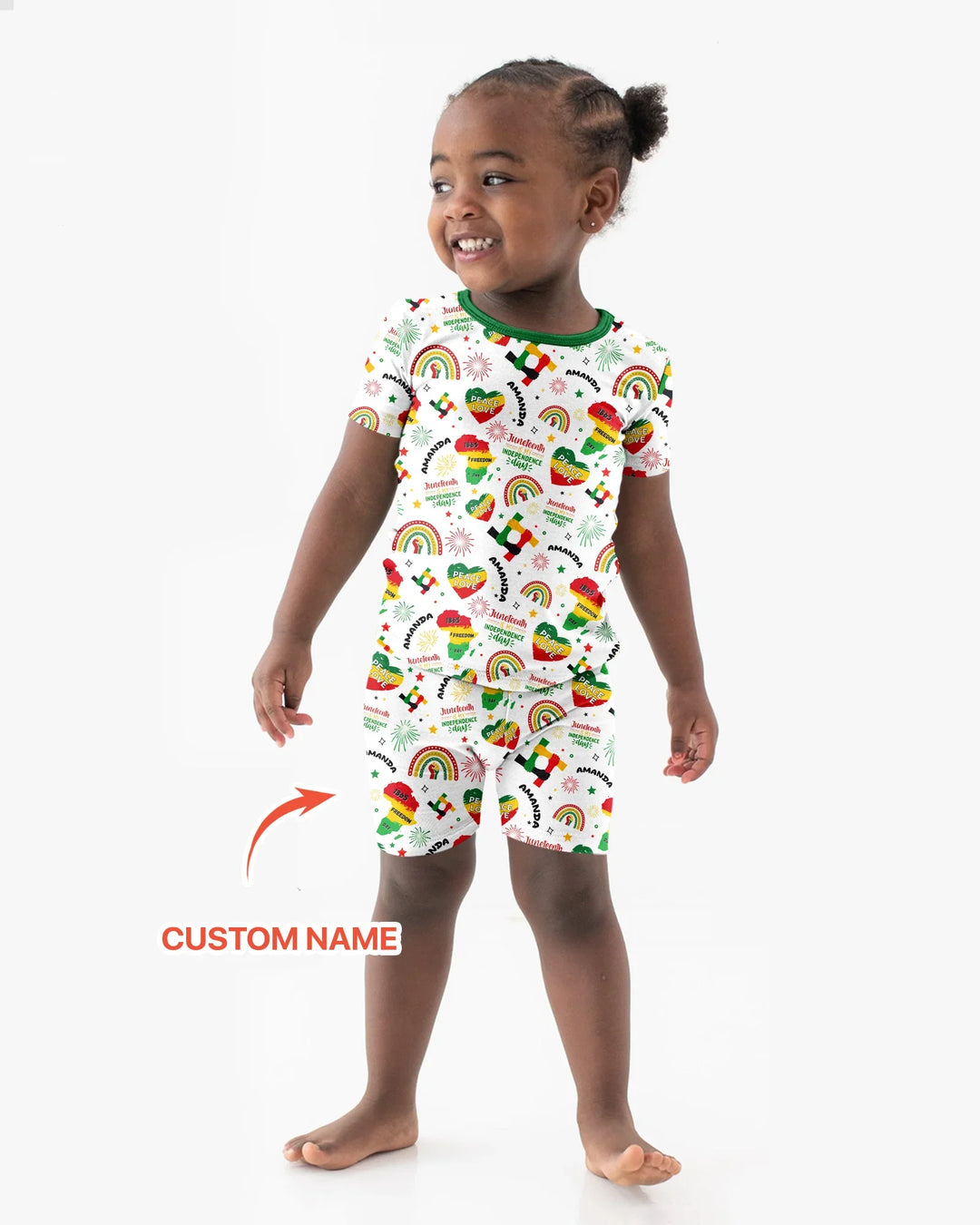 Custom Name Juneteenth Is My Independence Day Bamboo Two Piece Short Sleeve Shorts Pajama Set