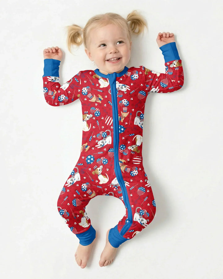 Red, White & Woof Family Matching Bamboo Convertible Zippy