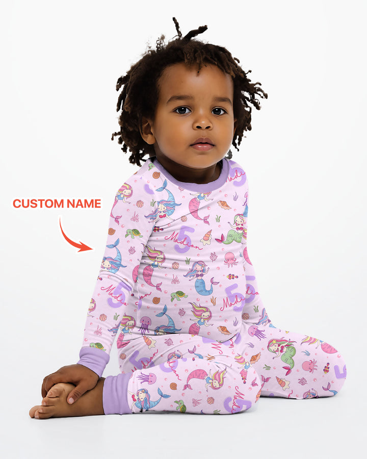 Zweiteiliges Langarm-Pyjama-Set mit Sommerfrüchten