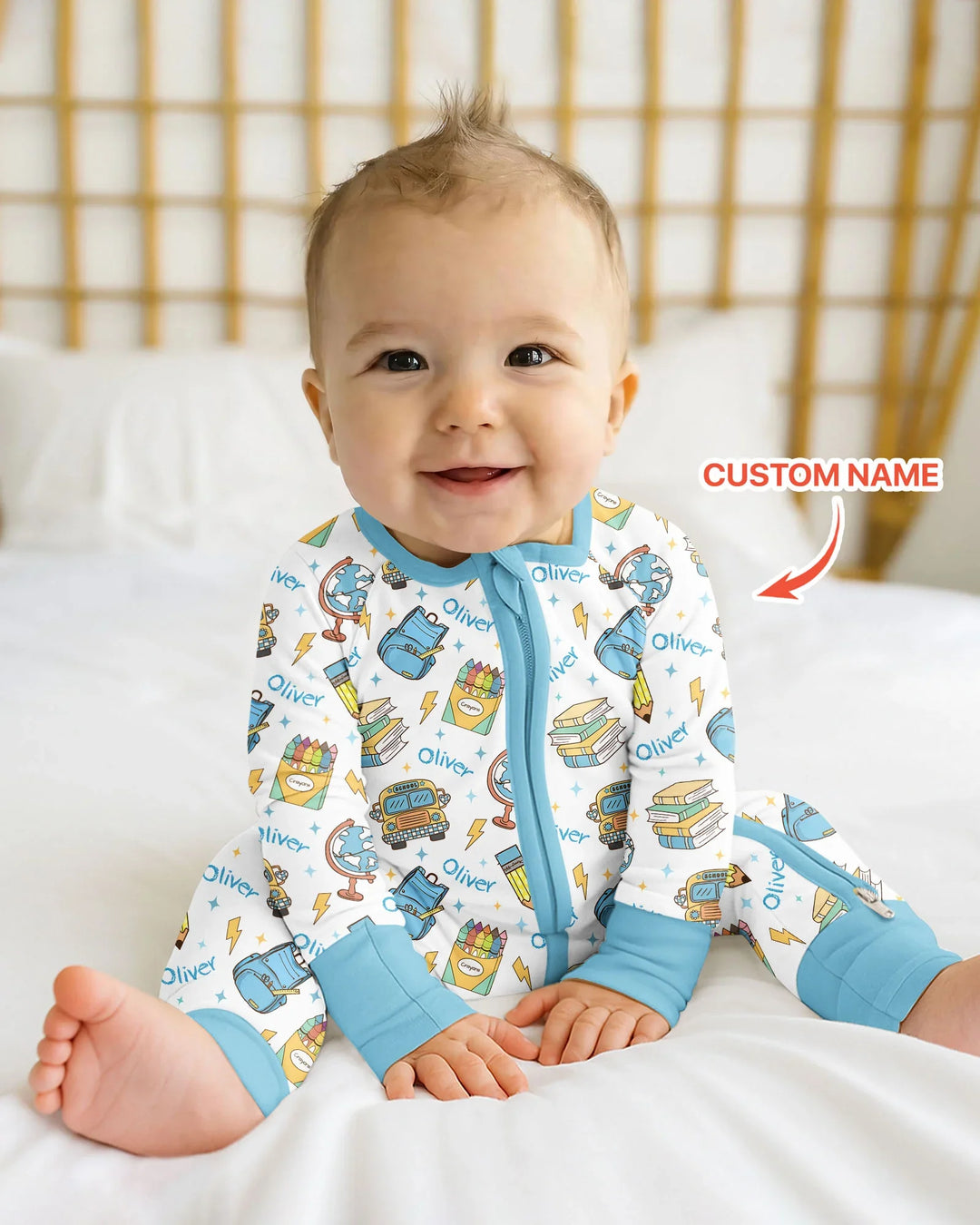 Gerippte Babykleidung mit individuellem Foto - Weich &amp; Skizzenhaft