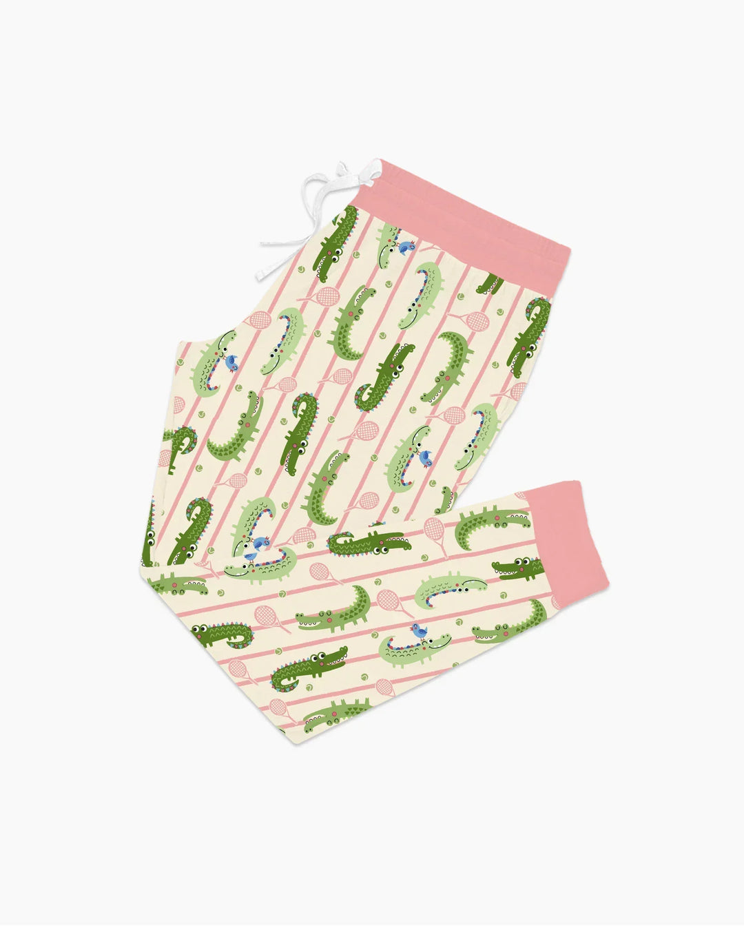 Custom Name Tennis Crocodiles Bamboo Women Pajama Set