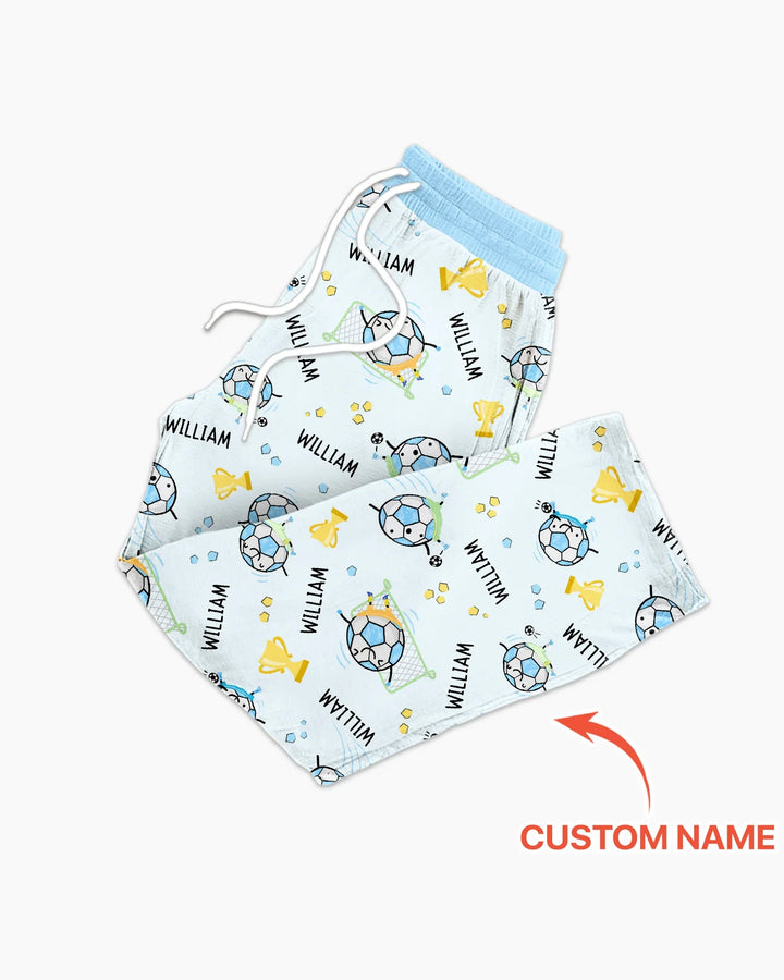 Custom Name Soccer Dad Team Matching Bamboo Men's Pajama Set