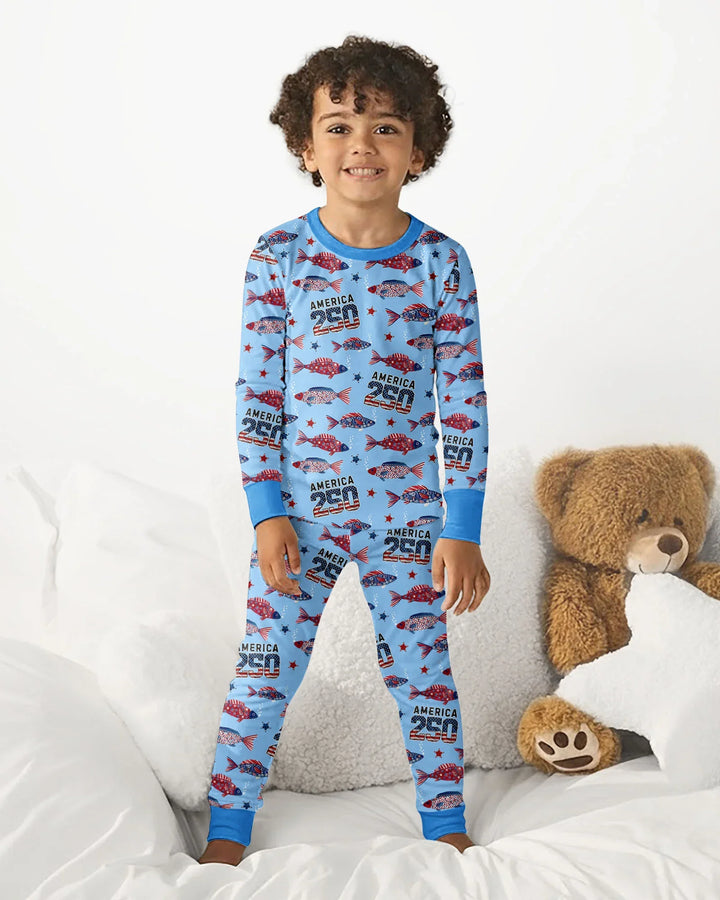 Conjunto de pijama de dos piezas de bambú de manga larga