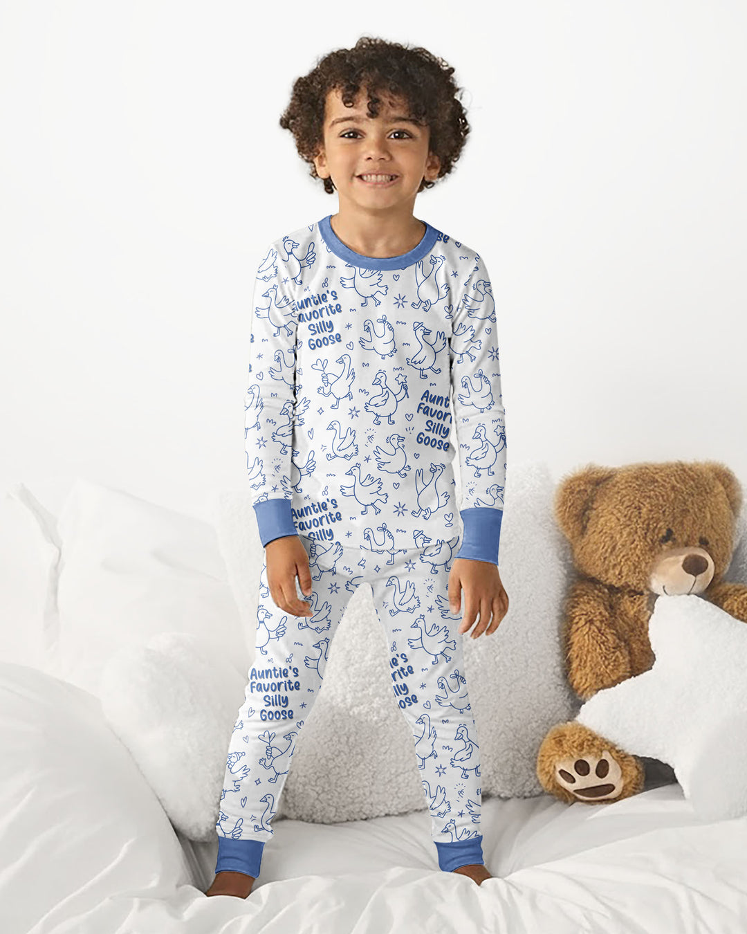 Auntie's Favorite Silly Goose Bamboo Two Piece Long Sleeve Pajama Set