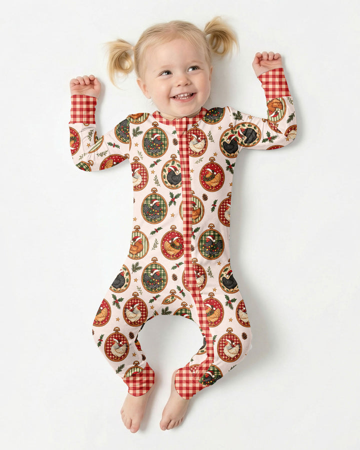 Chicken Merry Clucking Christmas Bamboo Convertible Zippy