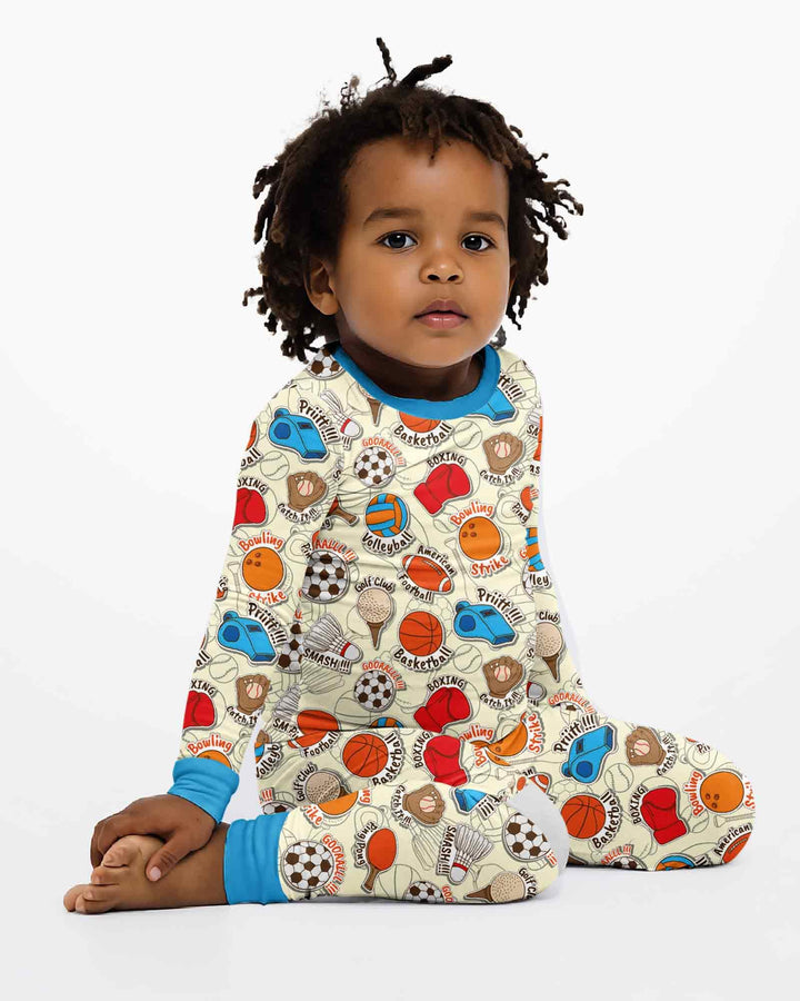 Zweiteiliges Langarm-Pyjama-Set mit Sommerfrüchten